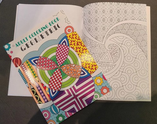 Adult Coloring Books- Stress Relieving- Geometric designs- 2 book set - Picture 2 of 2