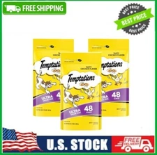 3 Pack Temptations Classic Tasty Chicken Flavor Crunchy&Soft Dry Cat Treats,48Oz