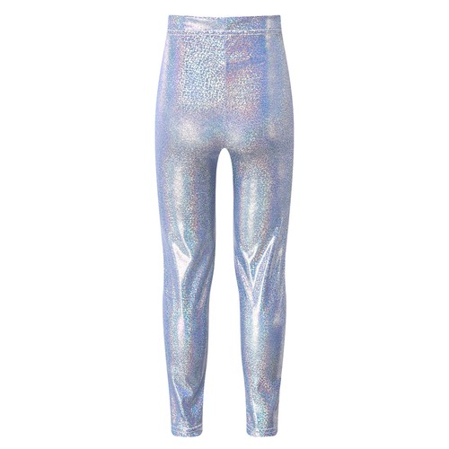 Kids Girl Pants Metallic Dancewear Festival Sweatleggings Sports Trousers Gym - Picture 34 of 54