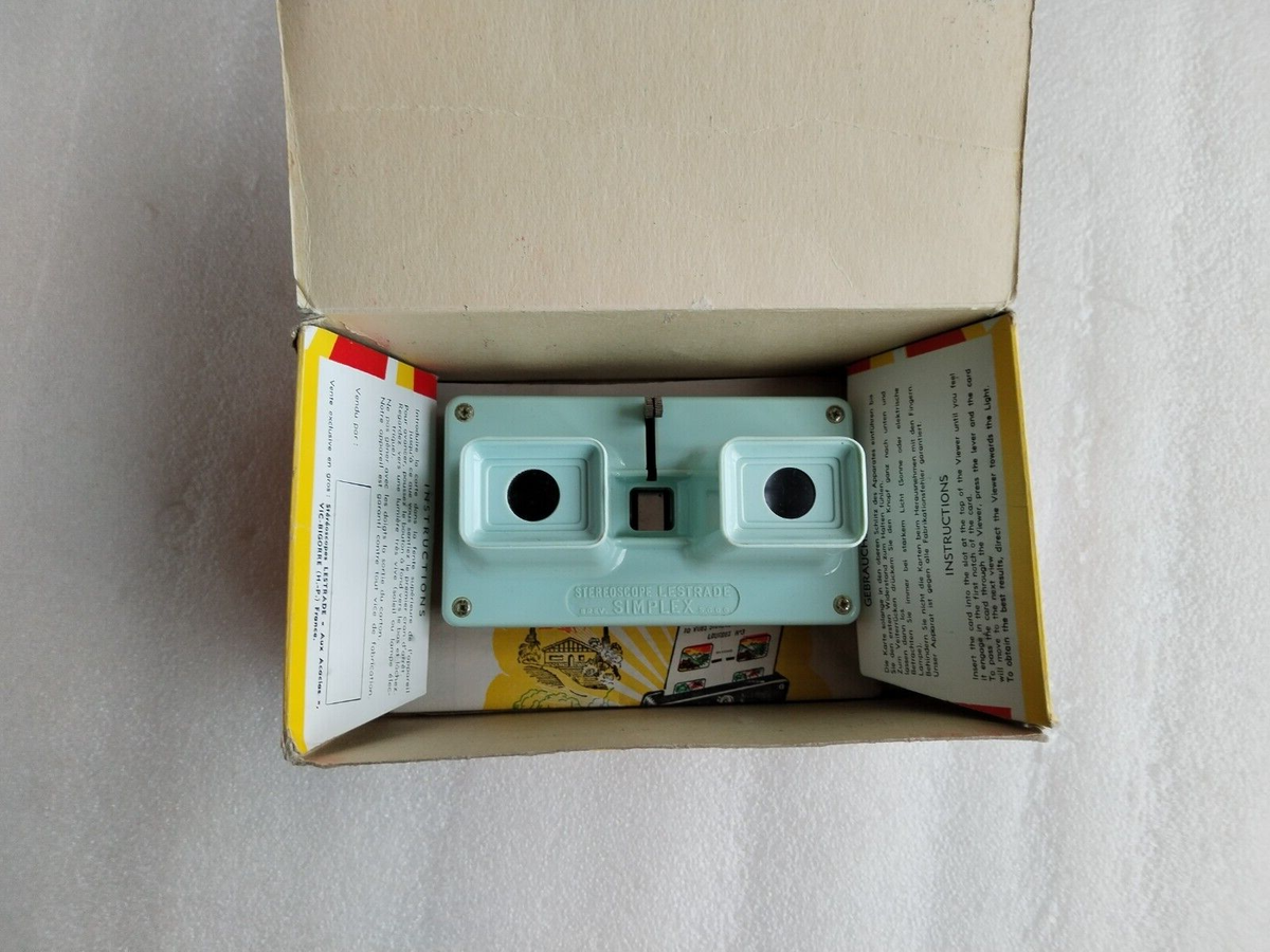 ビンテージおもちゃ　stereoscope LESTRADE Vintage Stereoscope Lestrade Original Box & Two Cards