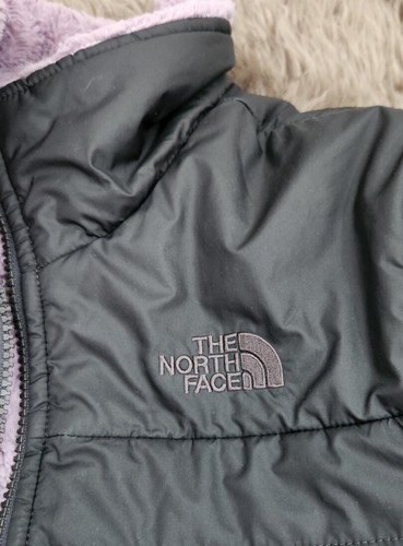 The North Face Girl's Mossbud Swirl Reversible Black/Lilac Full Zip Jacket! M - Picture 10 of 10