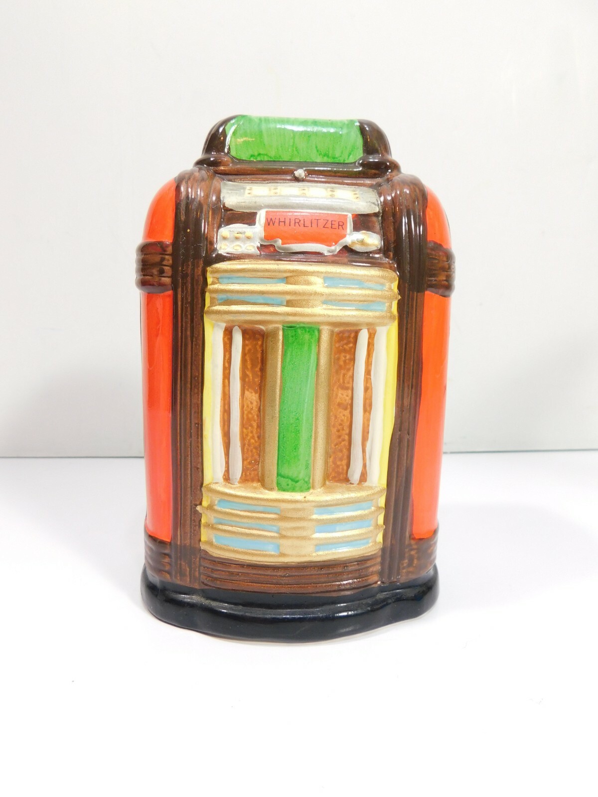 WHIRLITZER Ceramic Coin Bank Music Box COIN ACTIVATES MUSIC! Works Great!