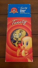 1997 Looney Tunes TWEETY BIRD Adult Size Slipper Socks Special Gripper Sole MIB