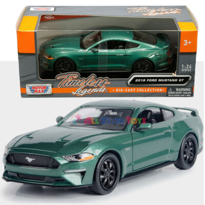 2018 FORD MUSTANG GT 5.0 GREEN 1/24 DIECAST MODEL CAR BY MOTORMAX 79352