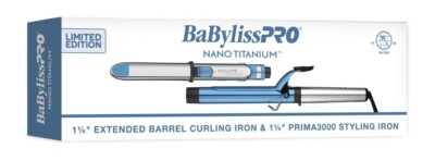 BaBylissPRO Nano Titanium 1¼'' Curling Iron & 1¼'' Prima 3000 Flat Iron| BNTPP54UC