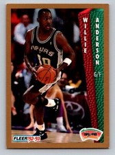1992-93 Fleer Willie Anderson #201 San Antonio Spurs