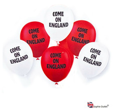 12pk Balloons Come On England Red White St George Sports Reusable Decor