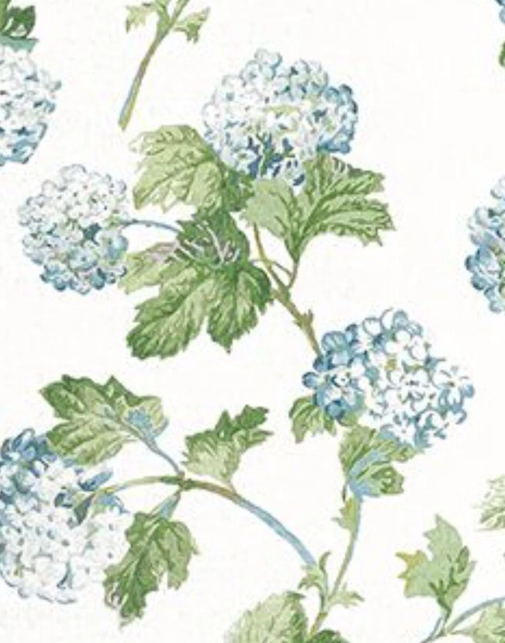 Thibaut/Anna French Curtain Fabric 'SUSSEX HYDRANGEA' 2.2 METRES  BLUE/GREEN - Image 4 of 4