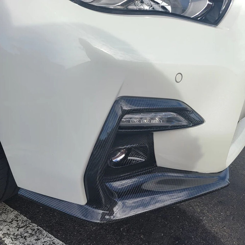 Black Fog Light Lamp Grille Bezels Cover Gloss Fits Infiniti Q50 - Foto 3