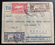 1937 Asuncion Paraguay Airmail cover to Mexico City Mexico Zeppelin Cancel
