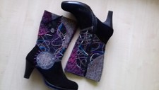 QUEEN`S Vintage-Design Patchwork-Leder-Stiefel-Schuhe-Boots-Shoes 41 neuw.
