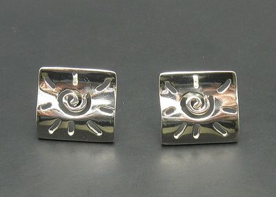 Sterling Silver Earrings Sun Genuine Solid 925 New High Quality Empress E000080