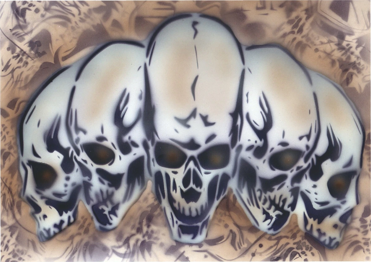 AIRBRUSH STENCILS SKULL STENCILS AIRBRUSH PAINT CUSTOM STENCIL DESIGNS  BIKER ART