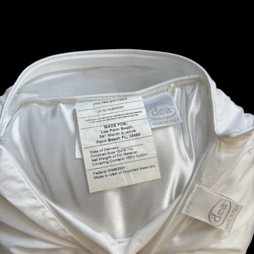 DEA Italy Embroidered Boudoir Pillow Sham Egyption Cotton White 22 x 17 1/2 - Picture 6 of 8