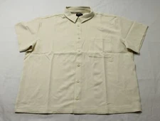 Boohoo Man Men's Slim V-Neck Ribbed Short Sleeve Polo AR8 Stone Large NWT