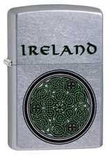 Zippo Ireland Celtic Knot Lighter, Street Chrome NEW IN BOX