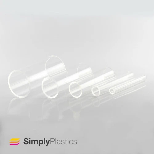Clear Extruded Acrylic Plastic Perspex Tube Pipe / 10mm - 50mm Outside Diameter