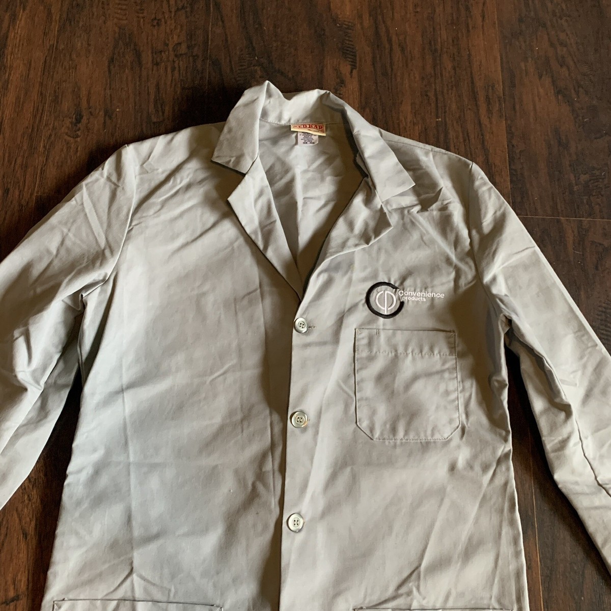 RED KAP NWOT Gray Button-Up Lab Coat, Mens 38 Reg MEDIUM