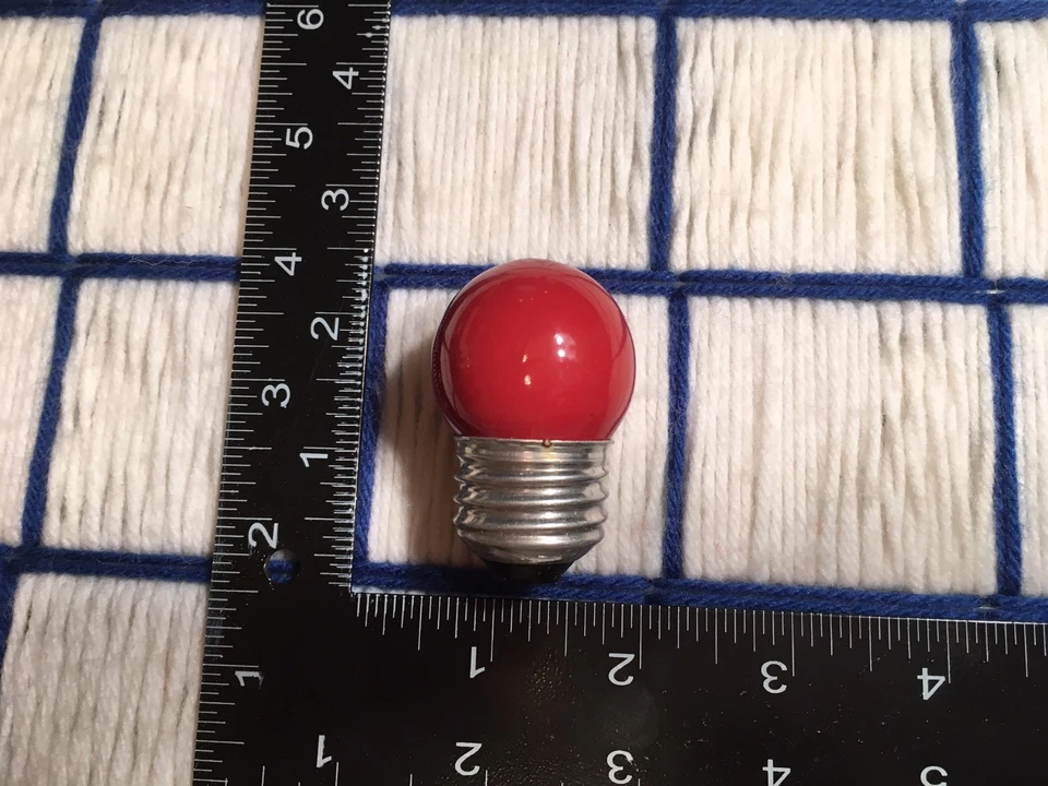 BOXof 12 GE red 7 &1/2 WATT S11 LIGHT BULB 7.5S11 indicator 71/2S/CR VINTAGE NEW - Image 2 of 4