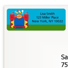 Bounce House Birthday Party Personalized Return Address Stickers - 27 label
