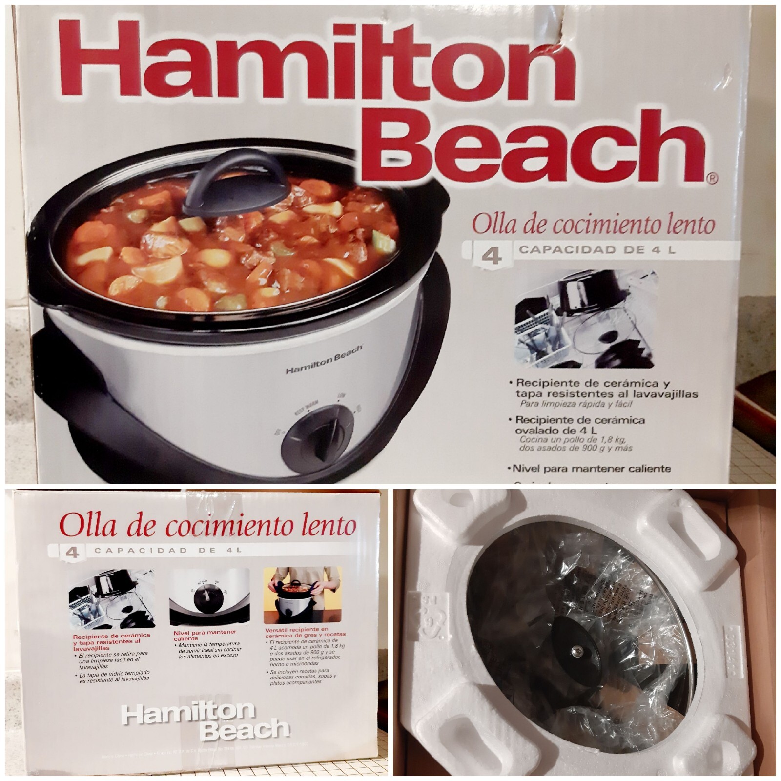 New Hamilton Beach 33141 Slow Cooker Oval 4 Qt Crockpot Stainless Steel