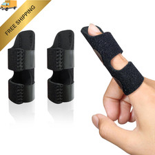 Universal Finger Splint for Trigger Finger Arthritis Pain Relief 2PK Black