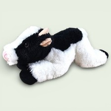 Aurora Flopsie May Bell Cow Plush Stuffed Toy White Black Farm Animal 2018 12"