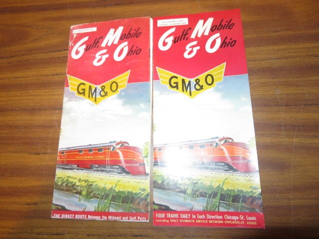 2 GM&O Gulf Mobile & Ohio Railroad Time Tables Winter Spr 1957 Fall Winter 1962
