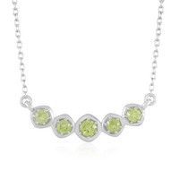 Elegante Peridot-Halskette Aus Sterlingsilber
