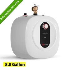 【90% NEW】8 Gallon Mini Tank Water Heater Electric for Under Sink RV Kitchen
