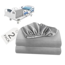 Pack Sheets Fitted, 36    84    14    Sheet Fit for Home  Hospital Bed 2 Grey