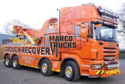 LKW Foto Scania R620 Abschlepper UK orange CROUCH RECOVERY Established 19 #i8uk