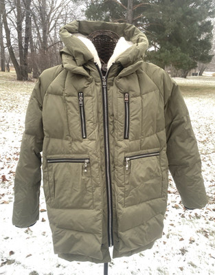 Orolay Women's Duck Down Jacket Parka Khaki Hooded Med