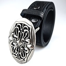 Western Belt Handmade Strap Men's Full Grain Leather  Buckle Cowboy Rodeo Belt