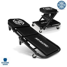 Foldable 2-in-1 Car Creeper Seat With Swivel Casters 330lbs Capacity Foldable 2-in-1 Car Creeper Seat With Swivel Casters 330lbs Capacity