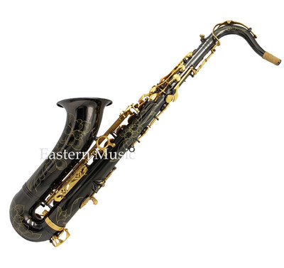 Eastern Music Pro Bb Tenor Saxophone Shiny Black Nickel Plated Gold Keys