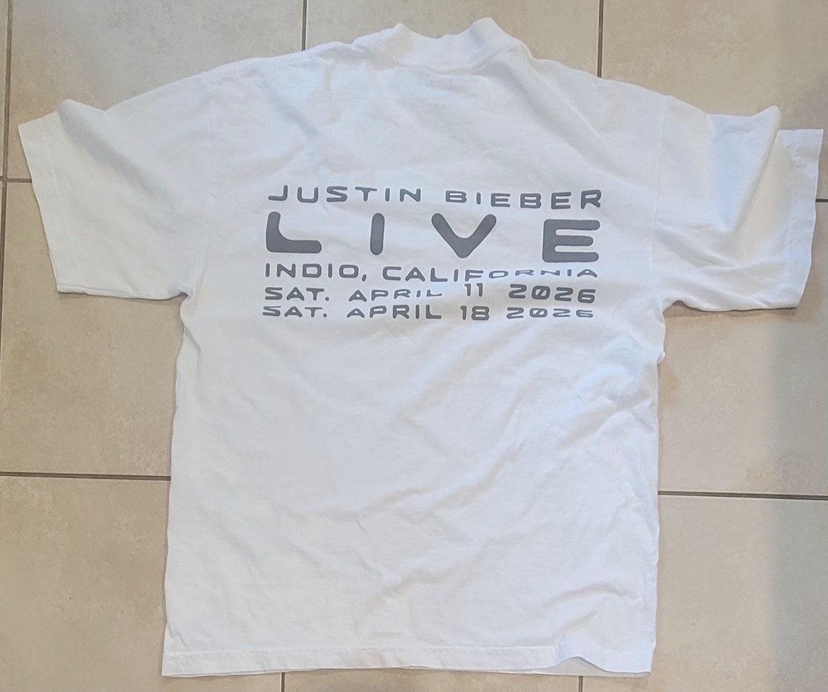 Justin Bieber Official Coachella Medium White Shirt SKYLRK