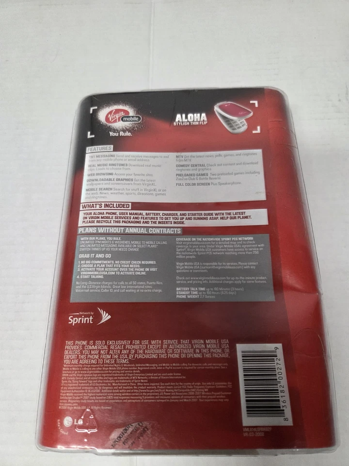 Virgin Moblie Aloha Stylish Then Flip Phone New Sealed For Spint - Image 4 of 4
