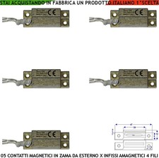 Sensori Magnetici in Zama Antifurto 5 Pz Porte Legno Allarme Perimetrale Esterno
