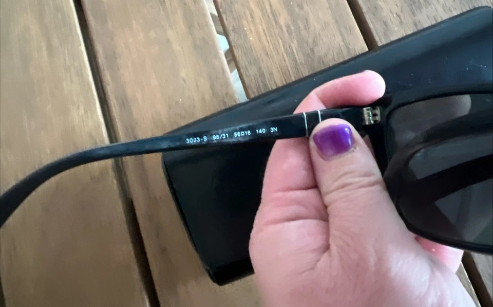 PERSOL 3023-S ЧЕРНЫЙ ПЛАСТИКОВЫЙ СОЛНЦЕЗАЩИТНЫЕ ОЧКИ 140 3N 56-16 ИТАЛИИ 95/31 С ЧЕХЛОМ И ТКАНЬЮ - Изображение 4 из 4