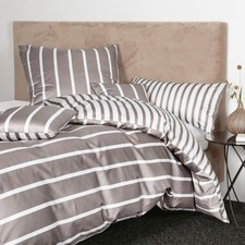 Janine Interlock Feinjersey Wendebettwäsche Classic 59028-57 vulkan Streifen