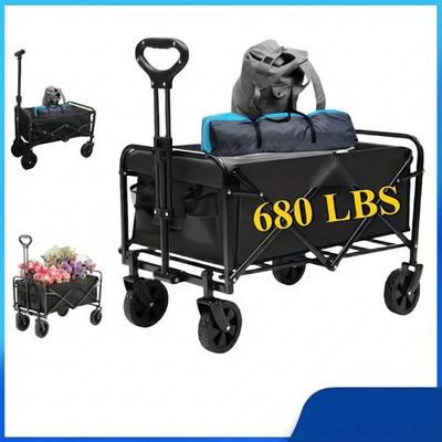#ad 680LBS Heavy Duty Folding Wagon Cart All Terrain Garden Beach Utility Cart $26.26