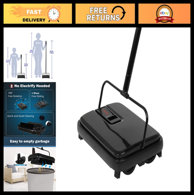 #ad Mini Carpet Sweeper Lightweight Manual Hand Push No Noise Non Electric Clean $35.99