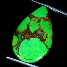 14.50Cts AA Lab-Created Green Copper Turquoise Pear Cabochon 16X25X4MM