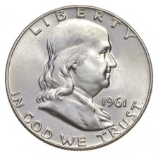 Choice Unc 1961 D Franklin Half Dollar Gem BU From Original Roll