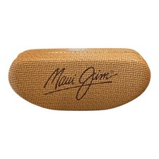 Maui Jim Hard Clam Shell Case Faux Bamboo Eyeglass Sunglass Case