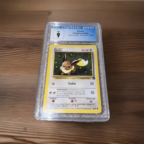 Eevee Team Rocket Unlimited 55/82 Non Holo Blue Label CGC 9 Mint