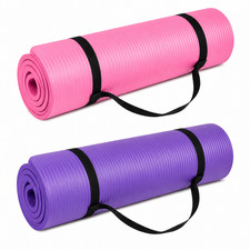 Non Slip Exercise Mat 6mm Thick Yoga Pilates Fitness Workout Mat Large