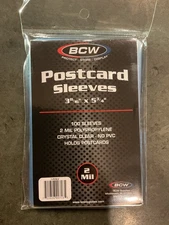 100 BCW Archival Postcard Sleeves – Standard Size, 2 Mil Thick, Acid-Free, No PV