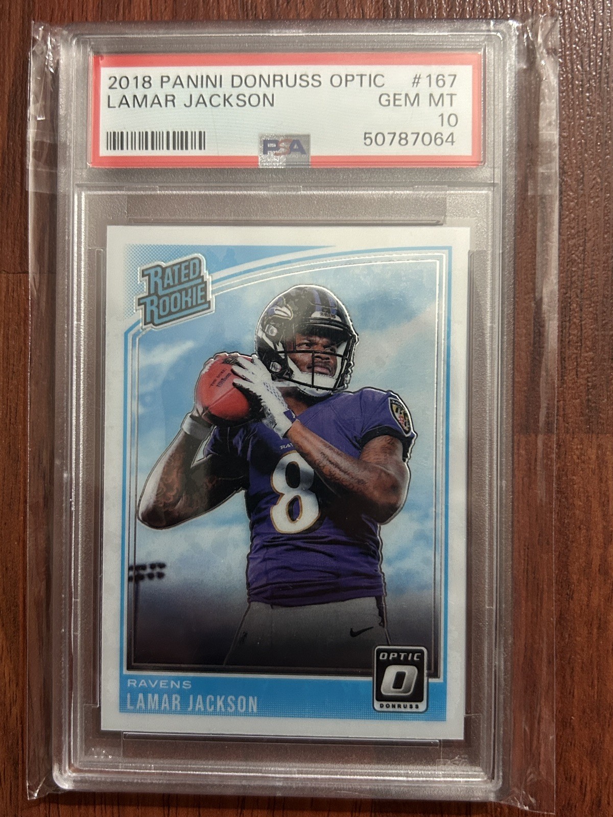 2018 Donruss Optic LAMAR JACKSON RC RATED ROOKIE #167 PSA 10 GEM MT